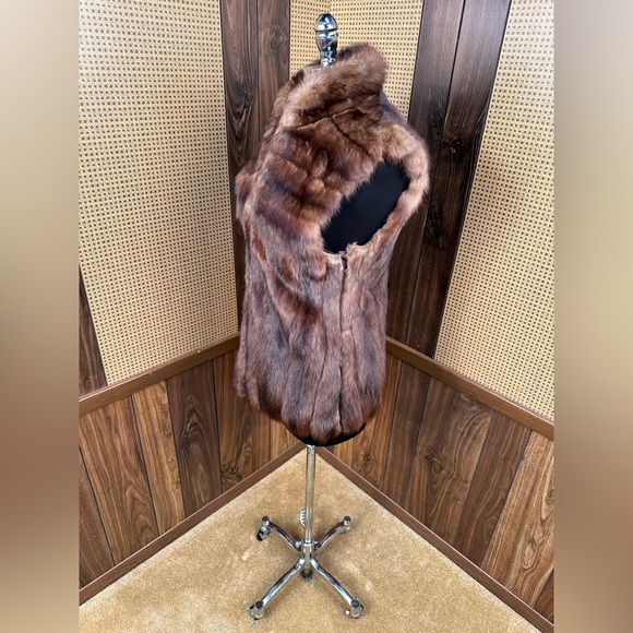 VINTAGE RUSSIAN SABLE FUR VEST JACKET COAT X-SMALL XS - Picture 4 of 10
